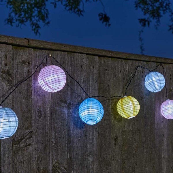 String of solar Lights - Chinese Lanterns - Set of 10