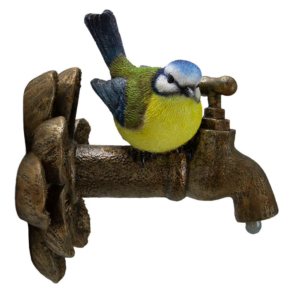 Wall Hang Blue Tit on Garden Tap