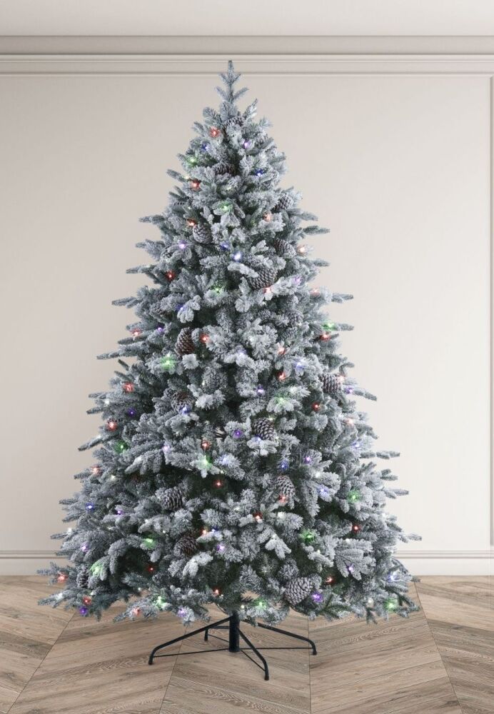 Artificial Christmas Tree - Frosted Winterfold - 7.5ft - Prelit