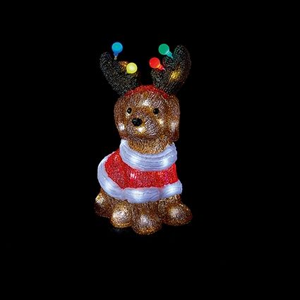 Acrylic Christmas Figure - Dog with Party Lights