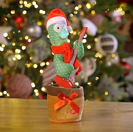 Dancing Singing Christmas Cactus with Guitar