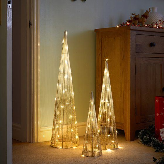 Christmas Obelisks - Sparkly TreeBelisks - Set of 3 Gold