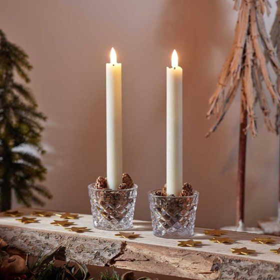 Flameless Table Candles 2-PK - Cream