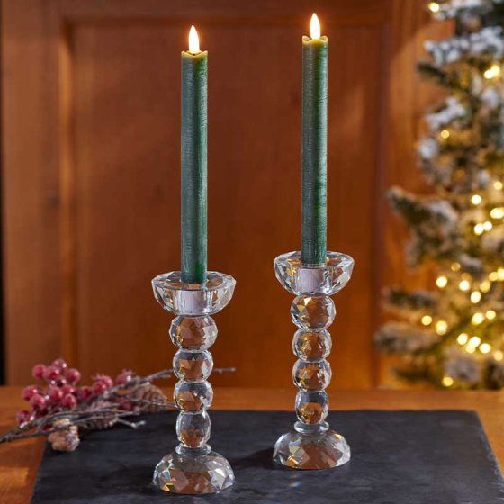 Flameless Table Candles 2-PK - Green