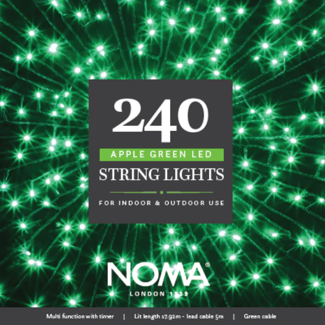 Christmas String Lights - Green - 240L