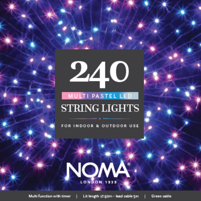 Christmas String Lights - Pastel Colours - 240L