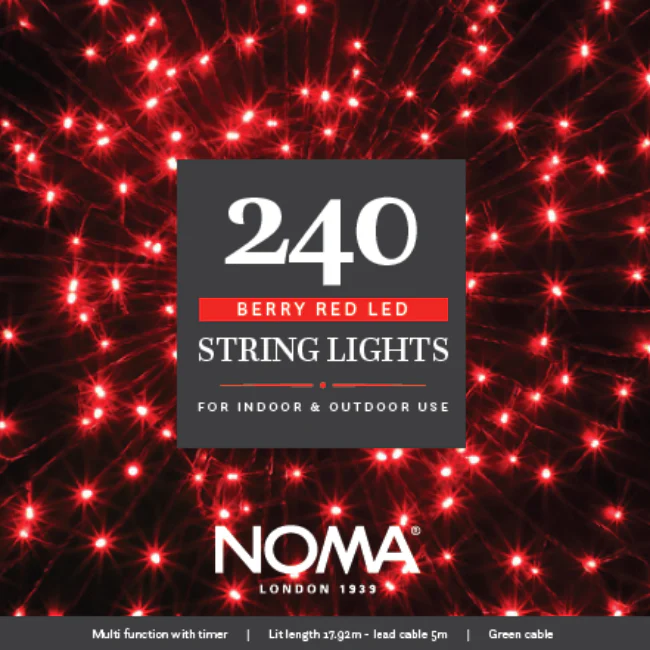 Christmas String Lights - Red - 240L