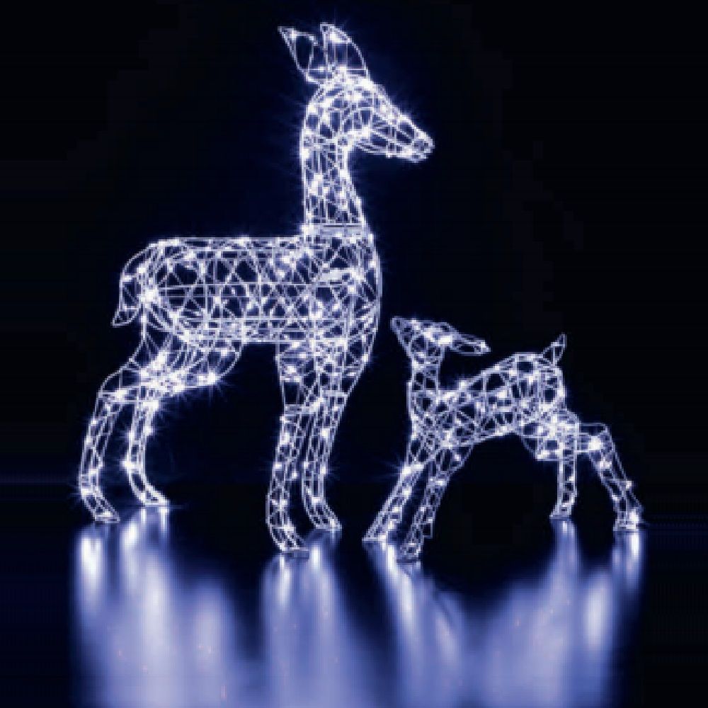 Christmas  Outdoor Figures - Richmond Deer & Fawn  - 90cm -Flexi Wire Leds - White