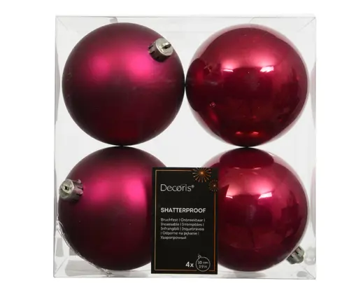 Christmas Baubles - Festive Pink - Box of 4