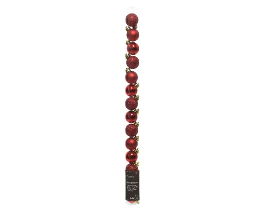 Christmas Baubles - Christmas Red - Tube of 14