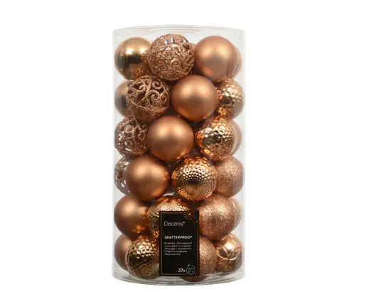Christmas Baubles - Brandy - Box of 37