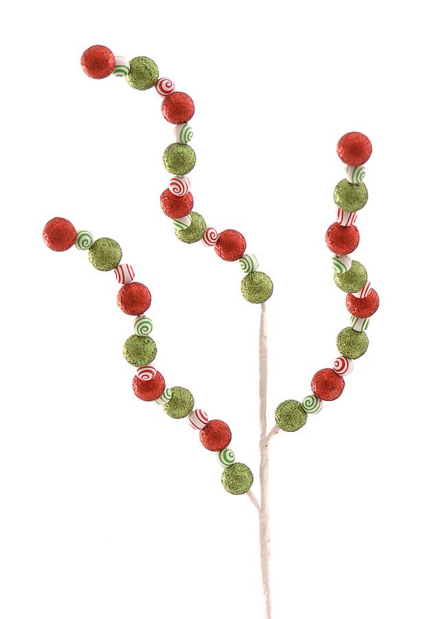 Christmas Branch - Red-Green Balls