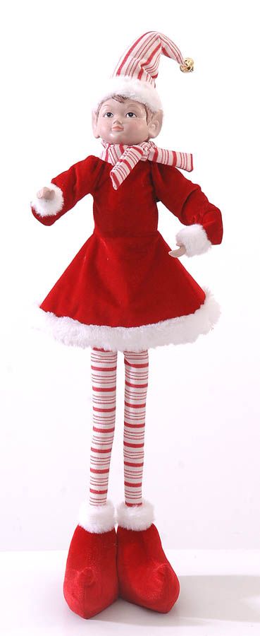 Christmas Elf -Red Stripes - Girl - Lying