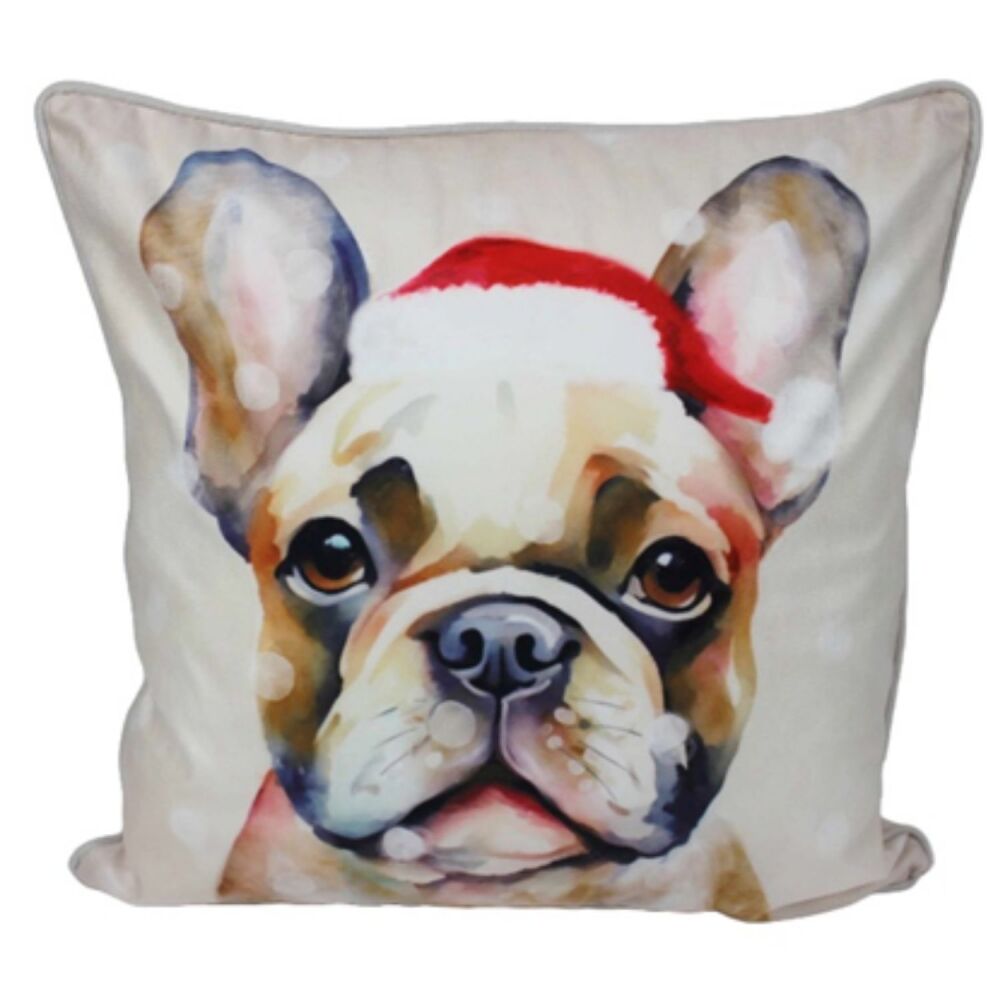 Christmas Cushion - Christmas Frenchie