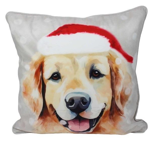 Christmas Cushion - Christmas Labrador