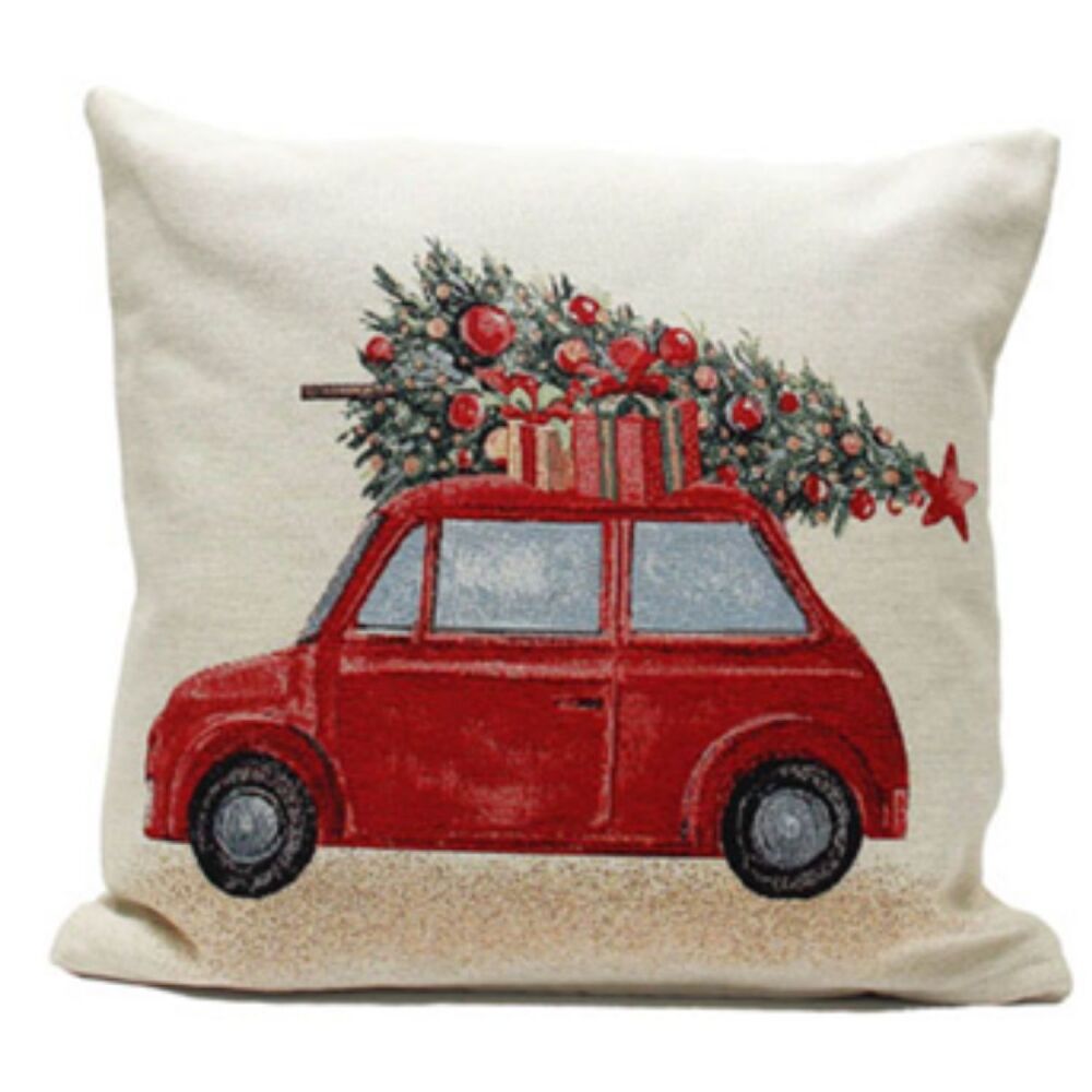 Christmas Cushion - Driving Home