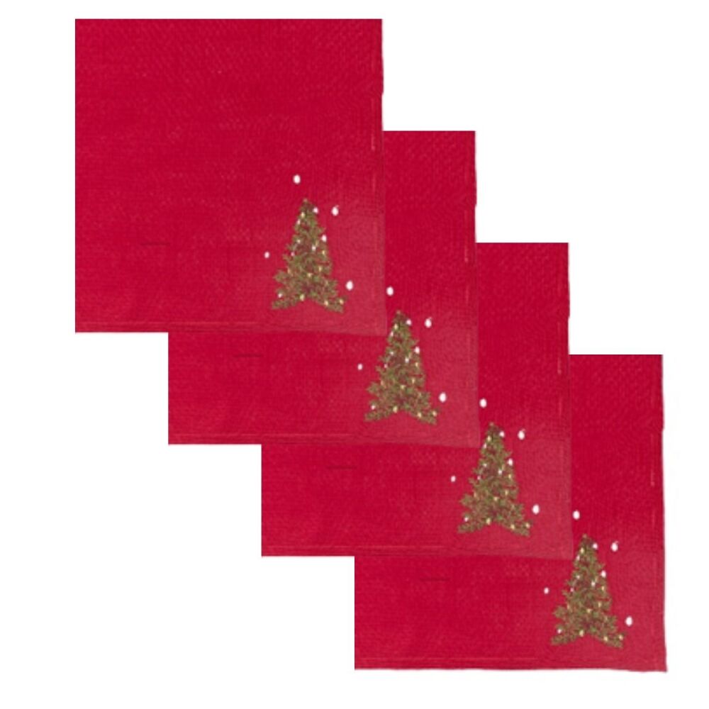 Christmas Napkins - Little Tree - Red - Box of 4