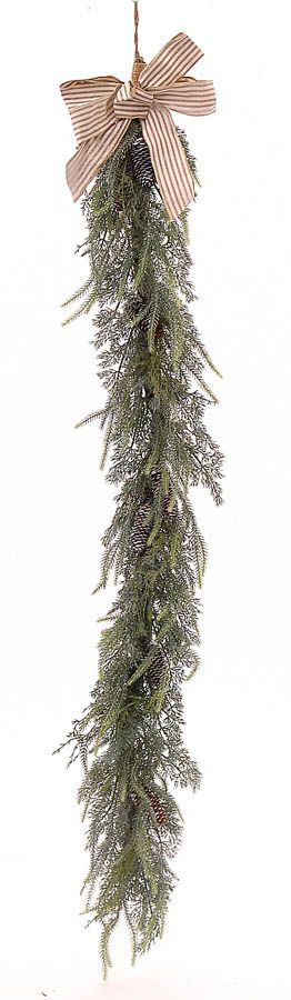 Christmas Green Garland  with Pinecones - 150cm