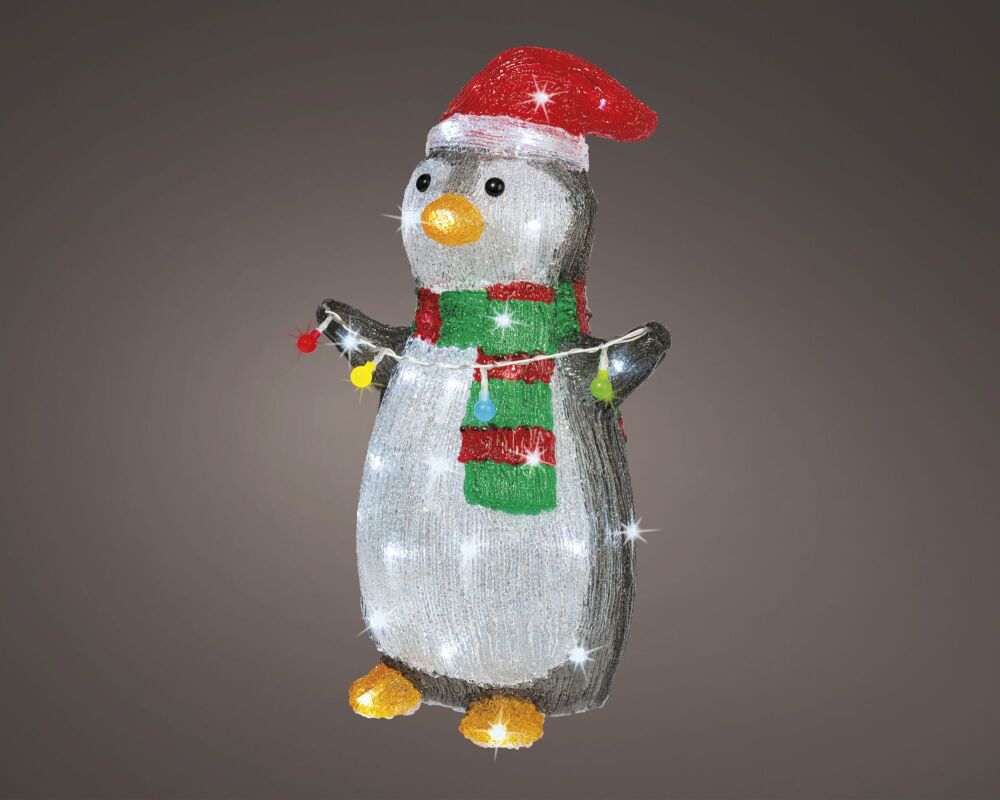 Acrylic Christmas Figure - Penguin with Santa Hat