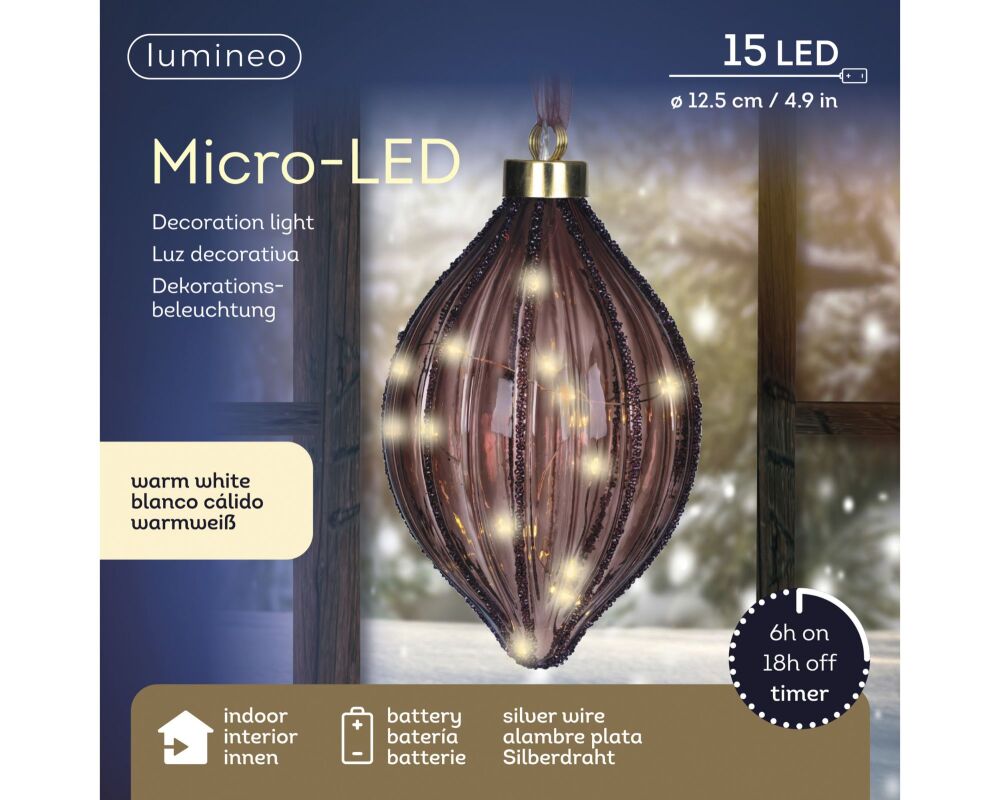 In-Lit Hanging Glass Decor - Olive - Maroon