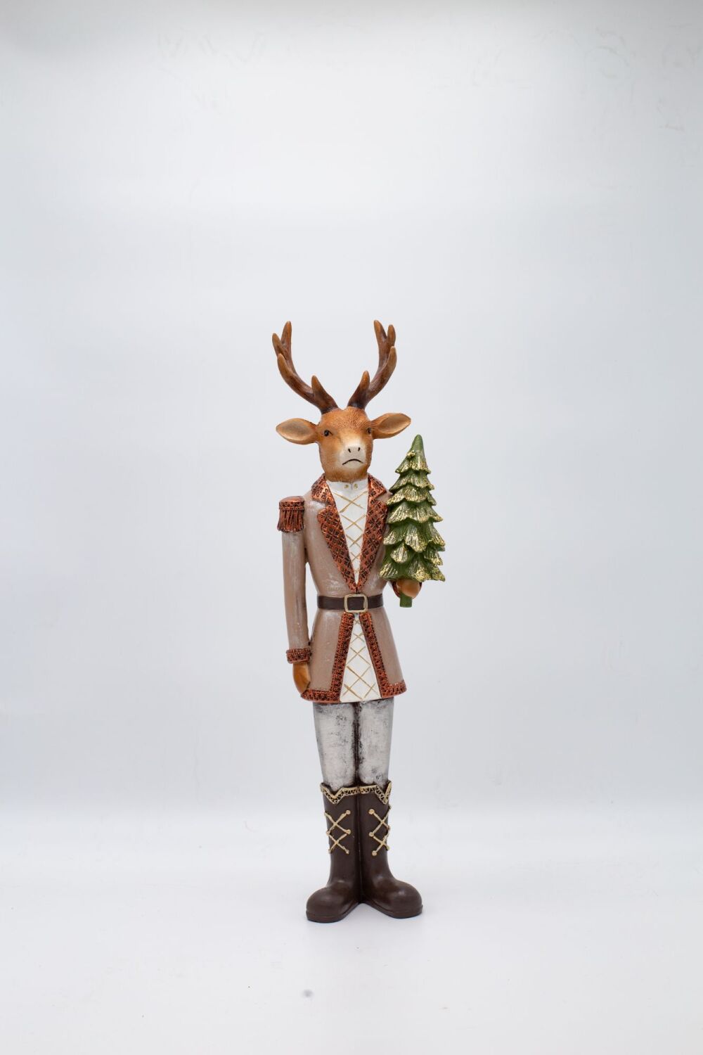 Christmas Centerpiece - Reindeer with Christmas Tree - Polyresin