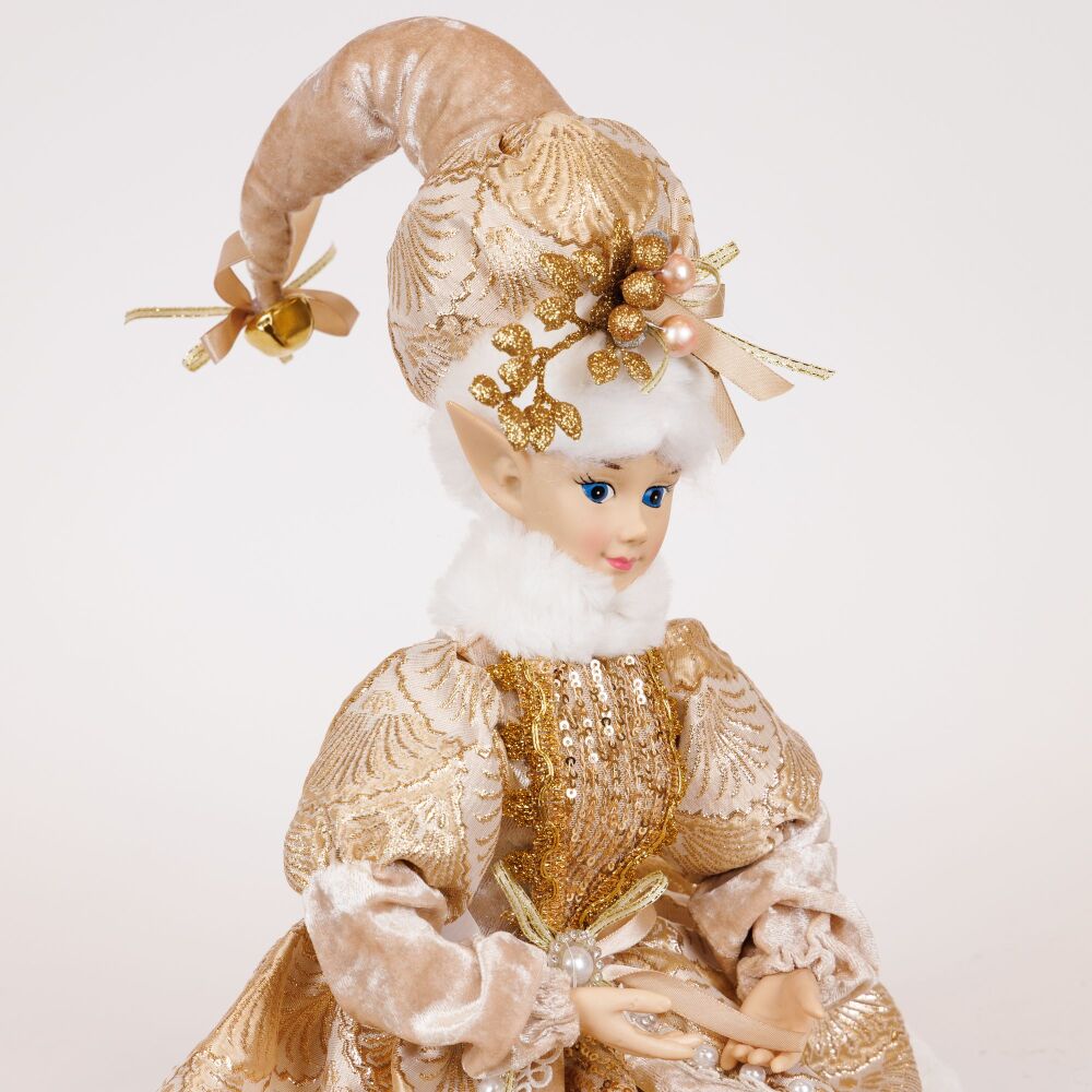 Christmas Figure - Harlequin with Champagne Clothes