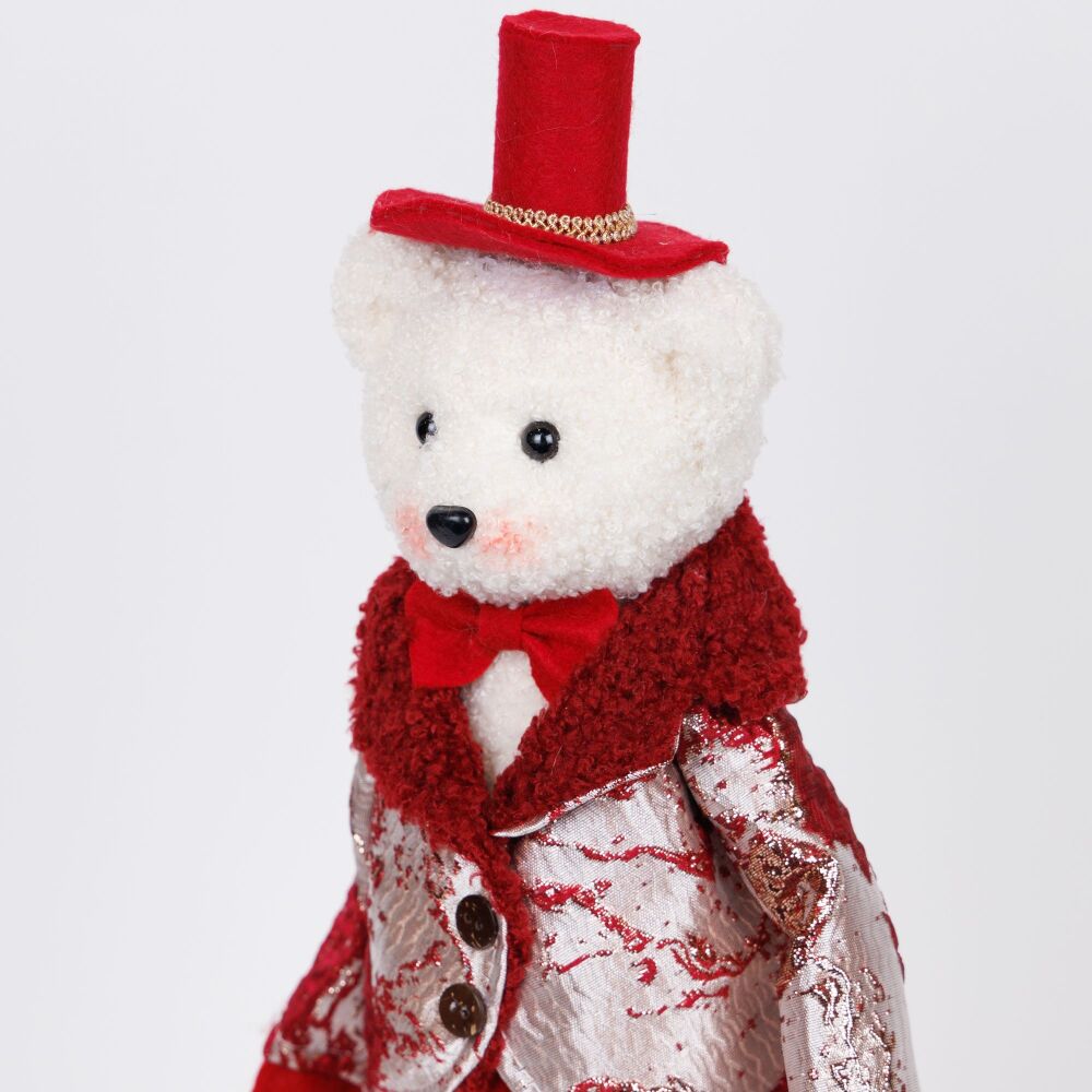 Christmas Figure - Mr. Bear in Burgundy Clothes