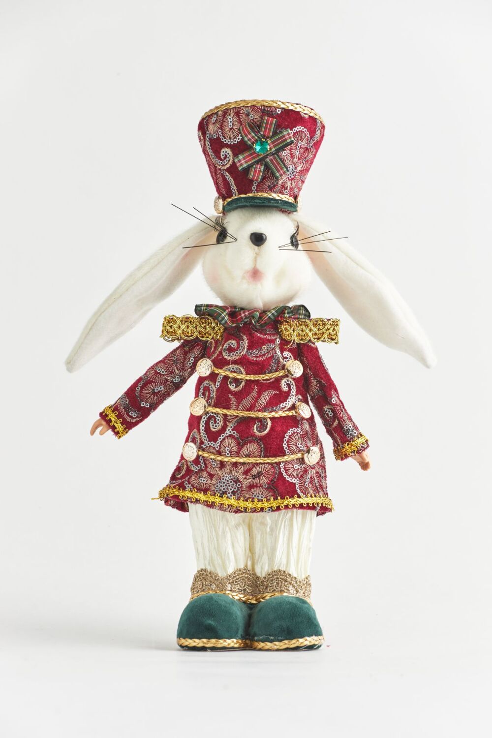 Christmas Figure - Mr.Rabbit with Burgundy Clothes