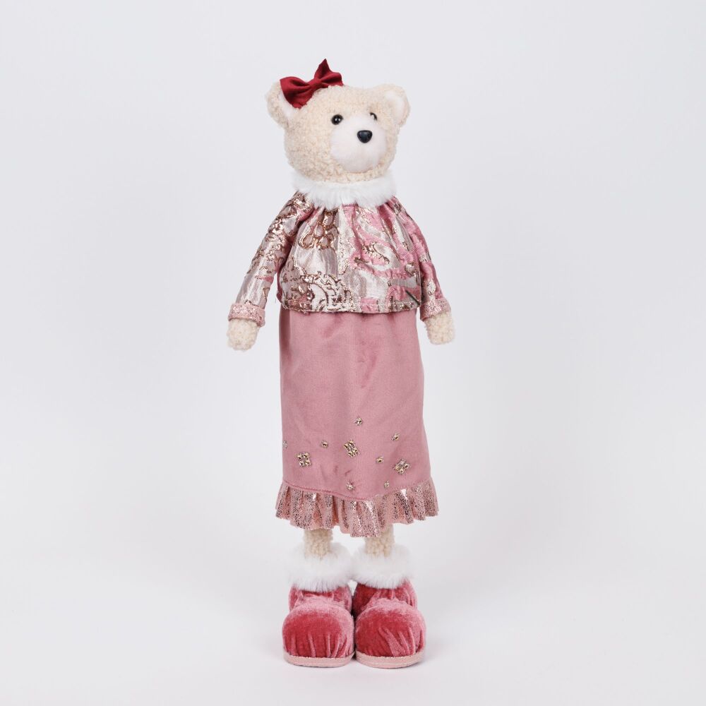 Christmas Figure - Mrs. Bear in Pink Clothes