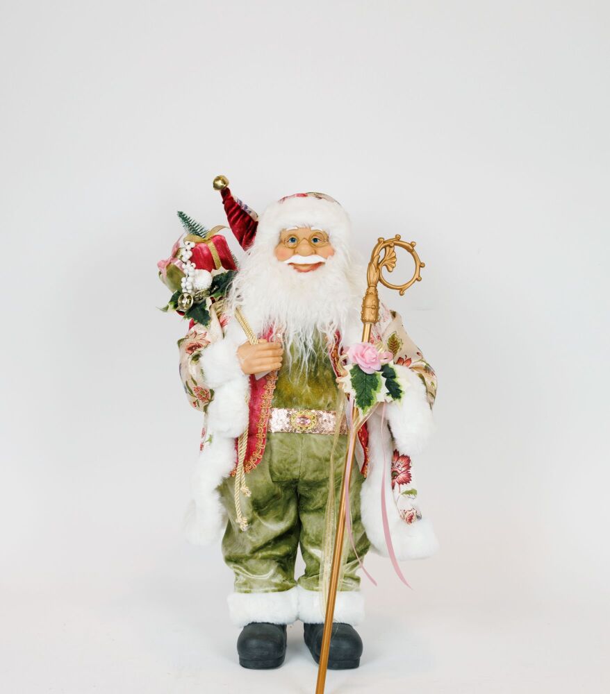 Christmas Figure - Santa Claus in Pink Vintage Clothes