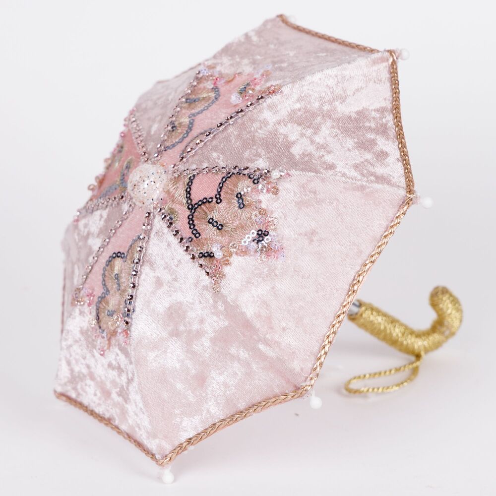 Christmas Ornament - Umbrella - Pink Velvet