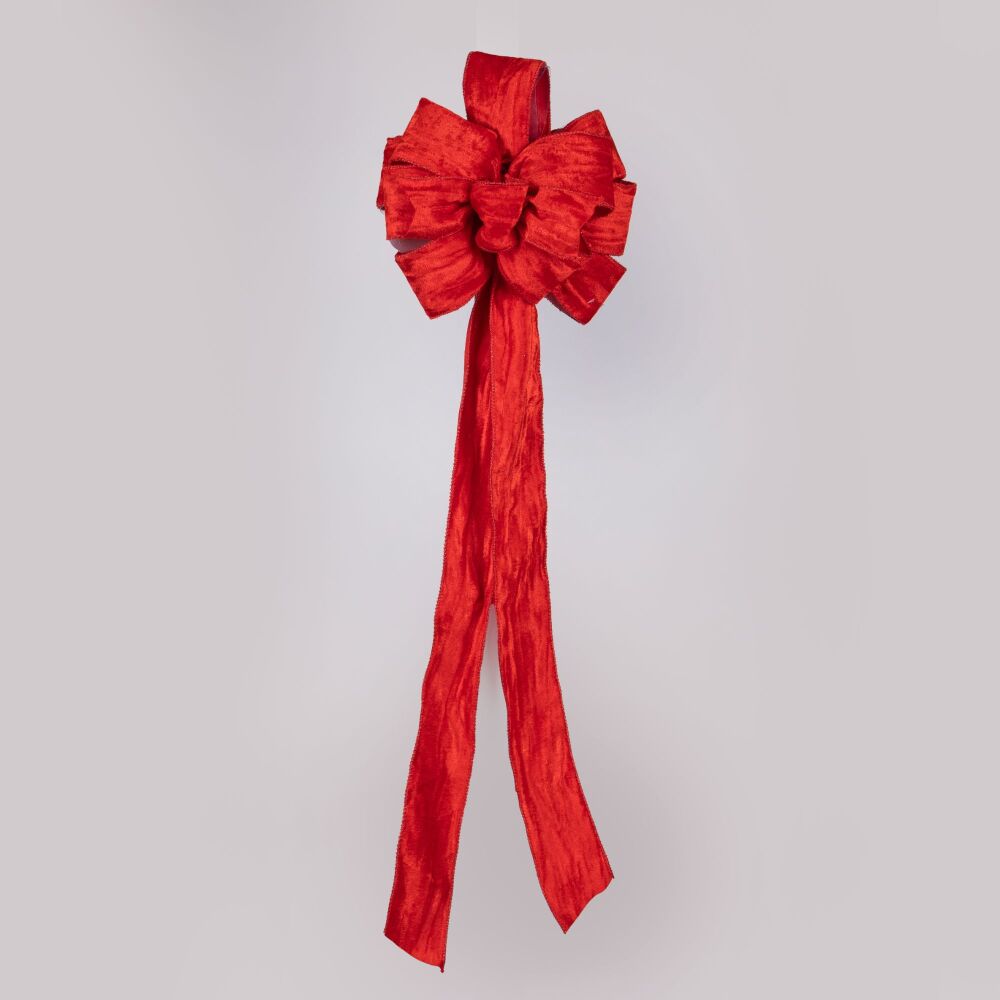 Christmas Tree Topper - Bow - Red