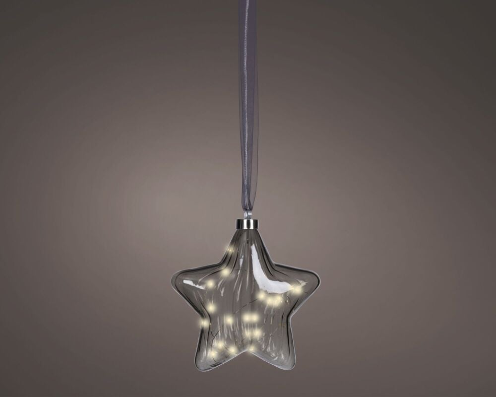 In-Lit Hanging Glass Decor - Star - Blue