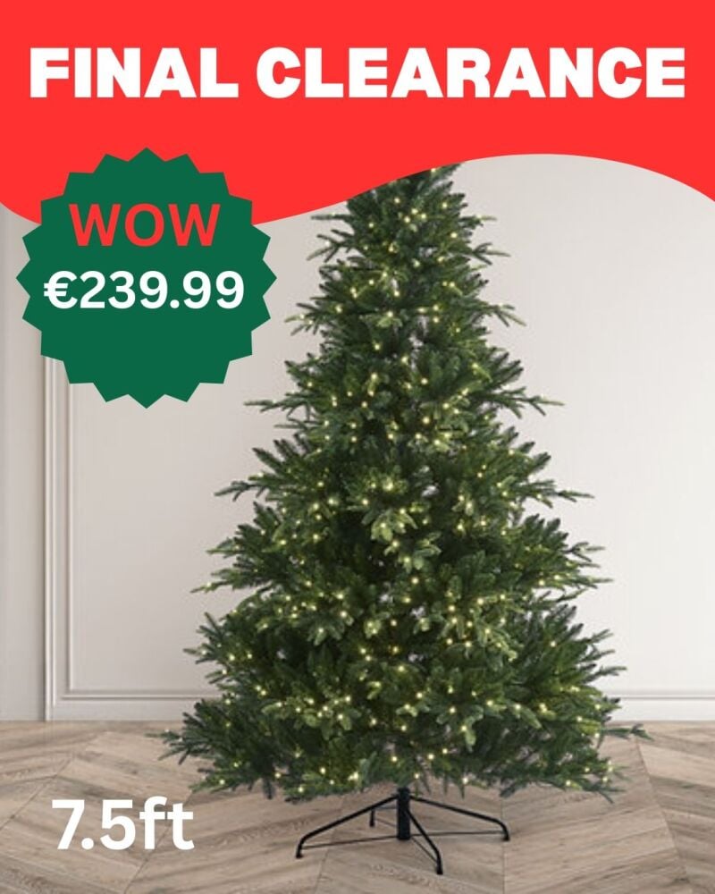 Artificial Christmas Tree - Royal Fir - 7.5ft - Prelit