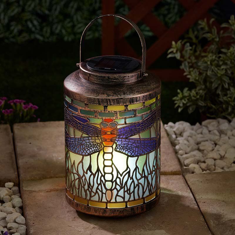 Solar Lantern - Tiffany Dragonfly Lantern