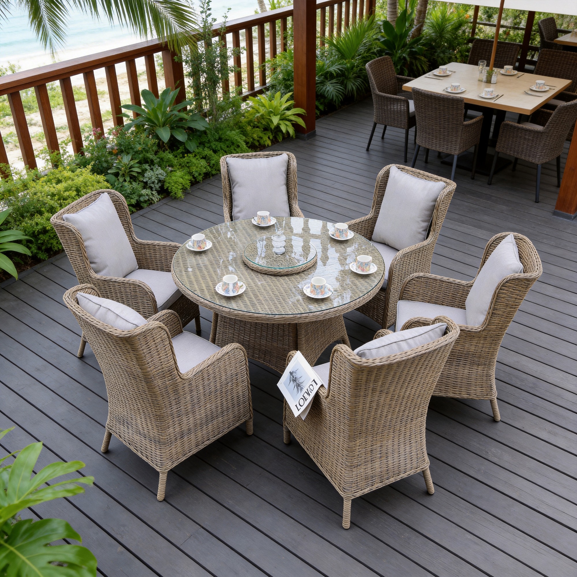 Garden weave furniture Veridian 6 seat round