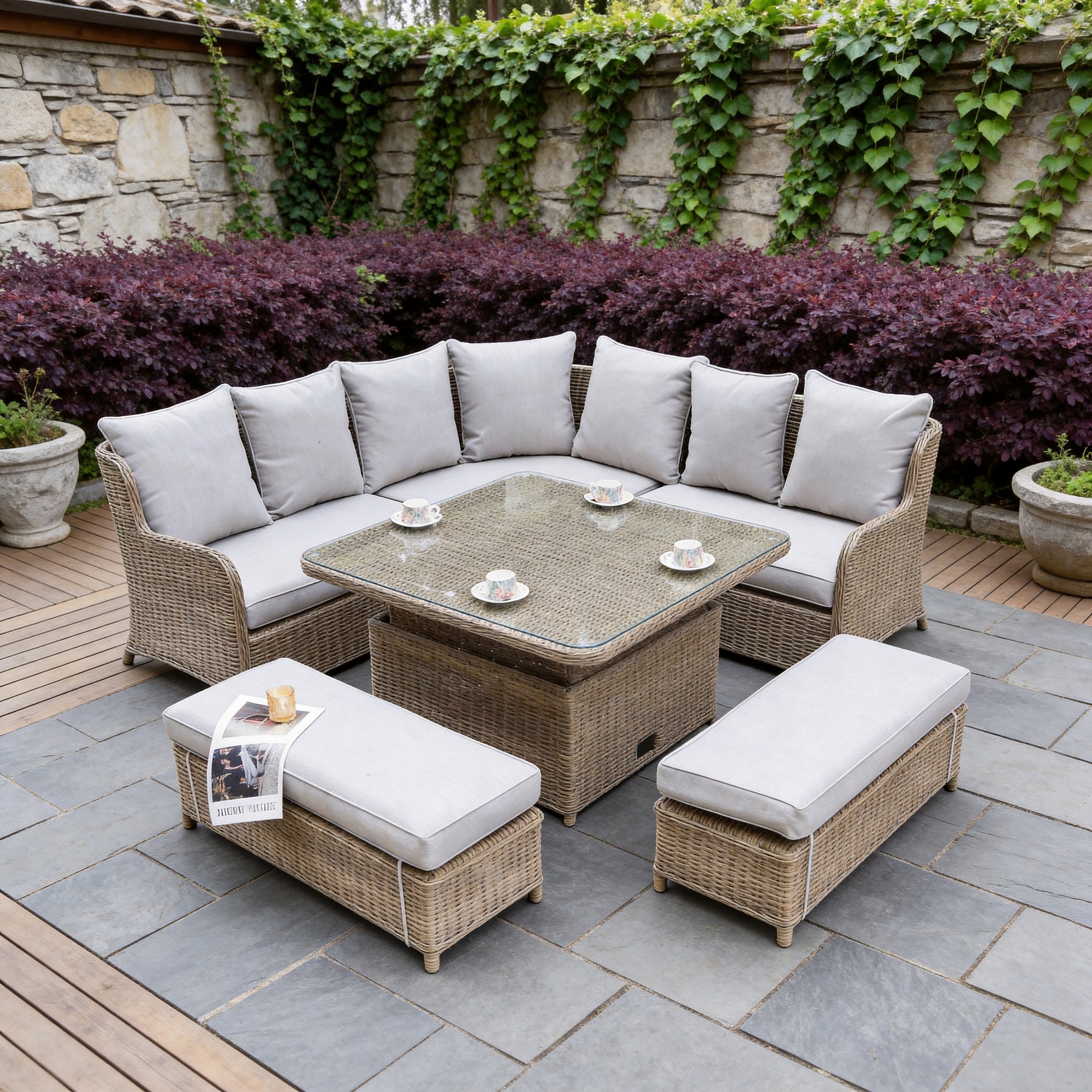 Garden weave furniture Veridian square corner