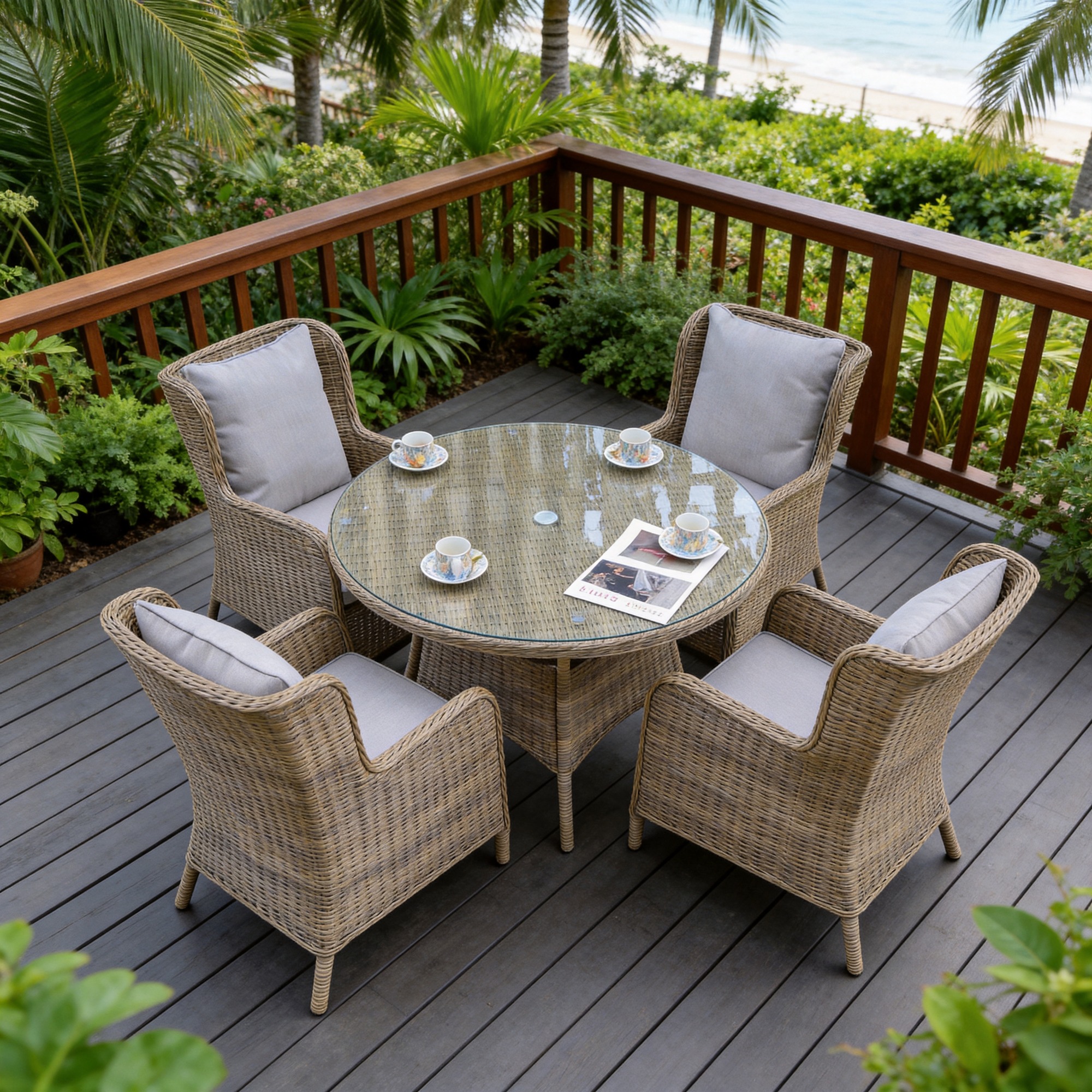 Garden weave furniture Veridian 4 seat round