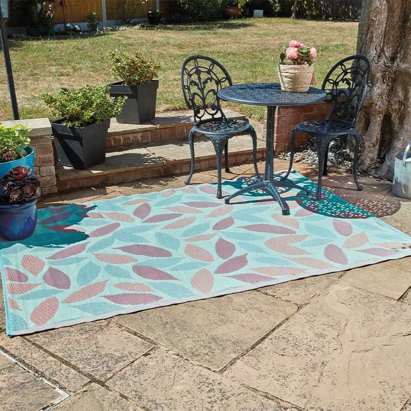 Alfresco Outdoor Mat - Flora Leaves - Sage - 180 x 240cm