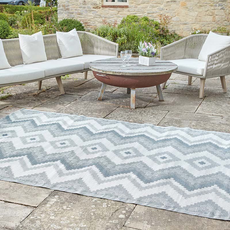 Alfresco Outdoor Mat - ZigZig - Slate - 180 x 240 cm