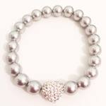 Swarovski Crystal Pearl Amore Bracelet (Light Grey)