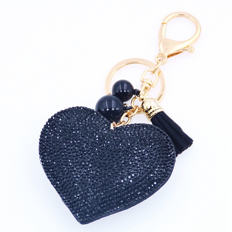 Black Heart Keyring (No Swarovski)