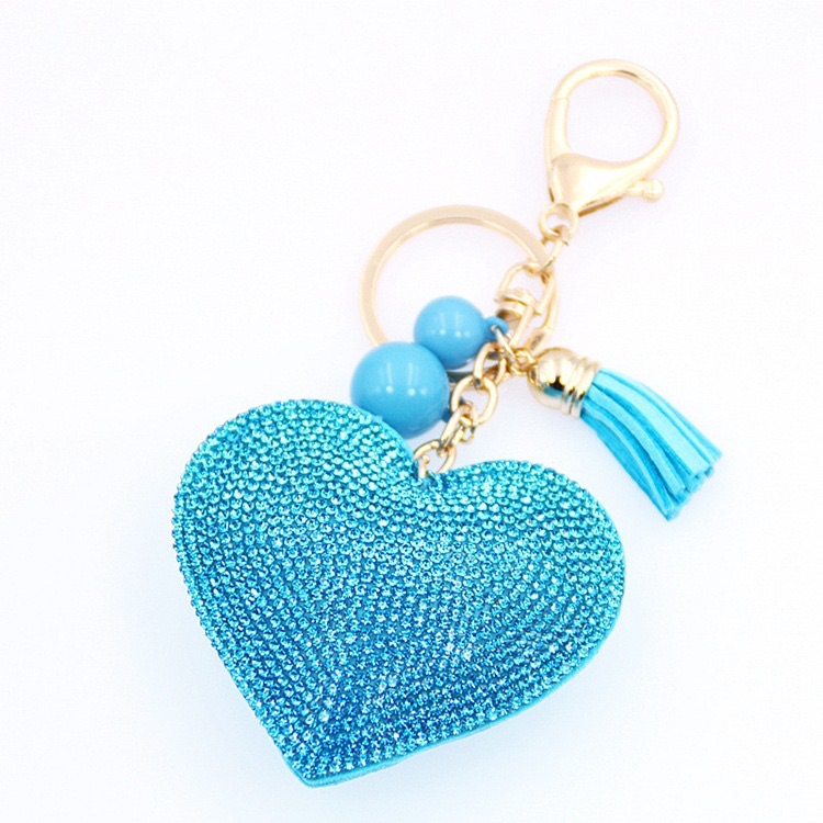 Turquoise Heart Keyring (No Swarovski)