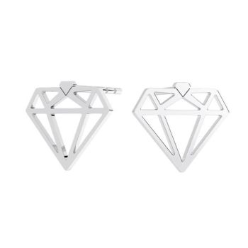 Sterling Silver Diamond Laser Cut Earrings