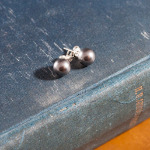Swarovski Dark Grey Crystal Pearl Earrings