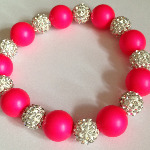 Neon Pink Sparkle Bracelet
