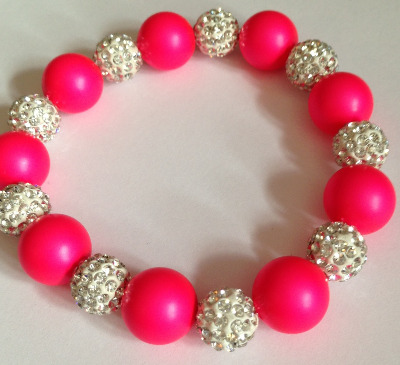 <!--006-->Neon Pink Sparkle Bracelet