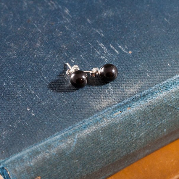 swarovski black crystal pearl earrings