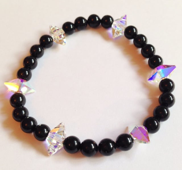 <!--009-->Swarovski Crystal Spike & Crystal Pearl Bracelet