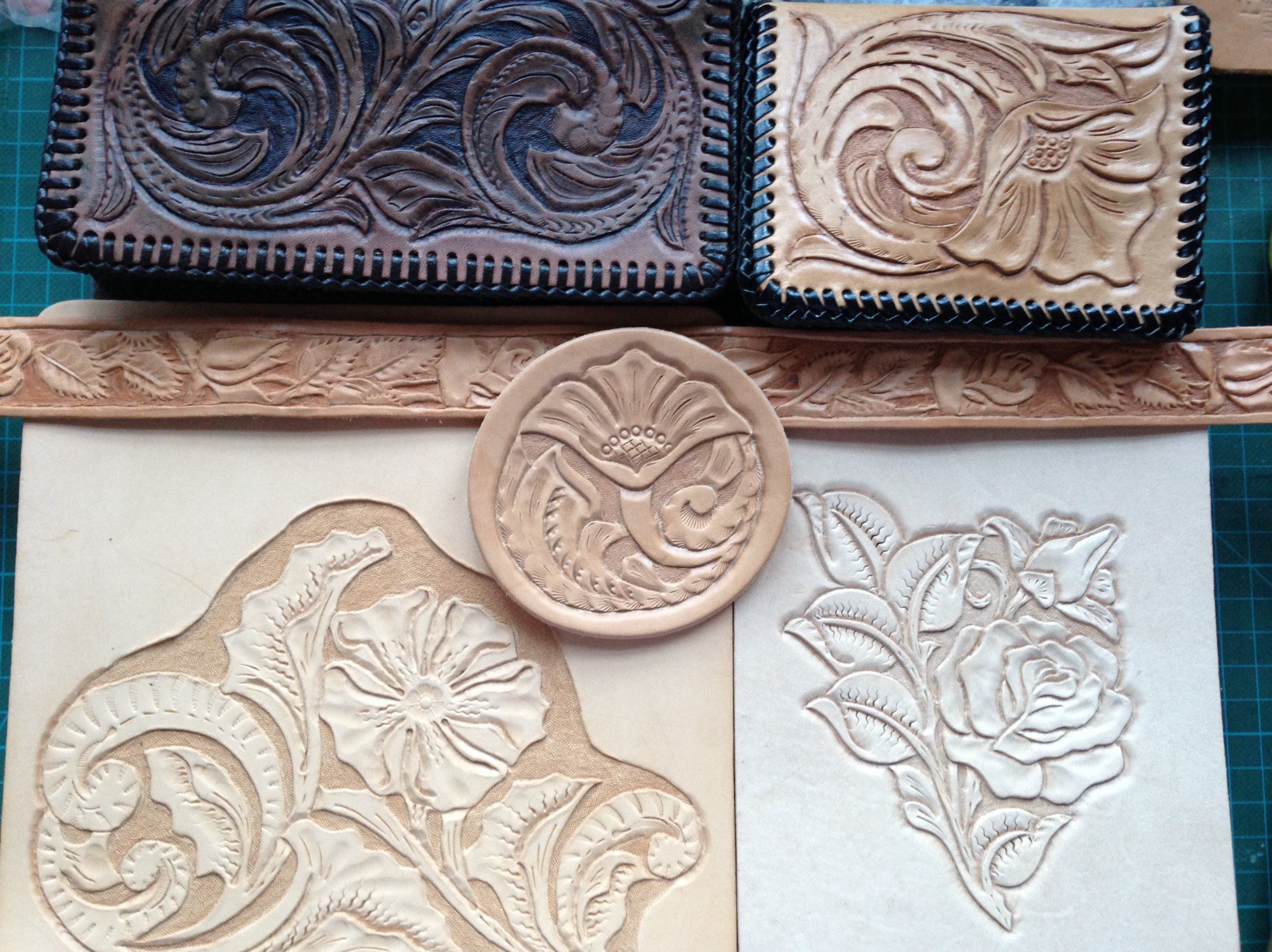 Learning to carve and tool leather